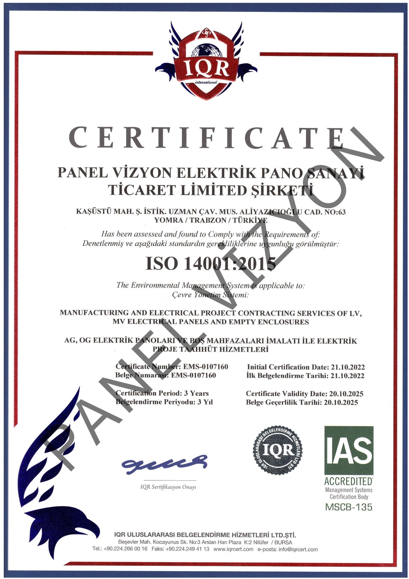 ISO Sertifikası